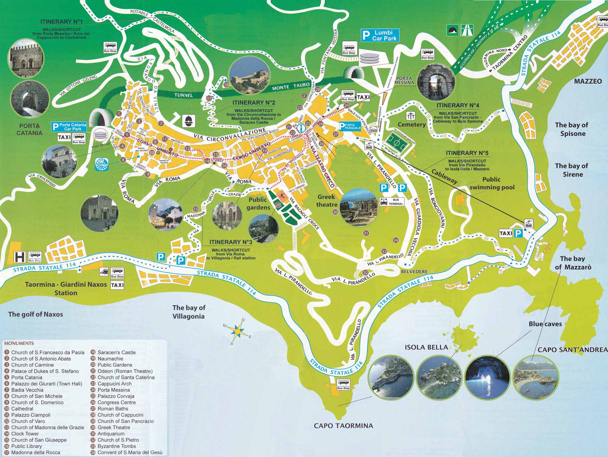 Taormina tourist map